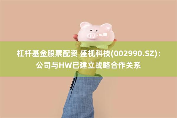 杠杆基金股票配资 盛视科技(002990.SZ)：公司与HW已建立战略合作关系