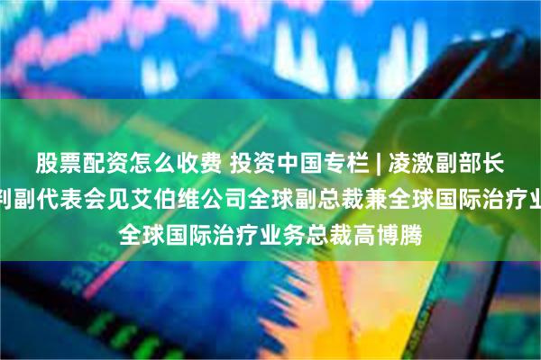股票配资怎么收费 投资中国专栏 | 凌激副部长兼国际贸易谈判副代表会见艾伯维公司全球副总裁兼全球国际治疗业务总裁高博腾