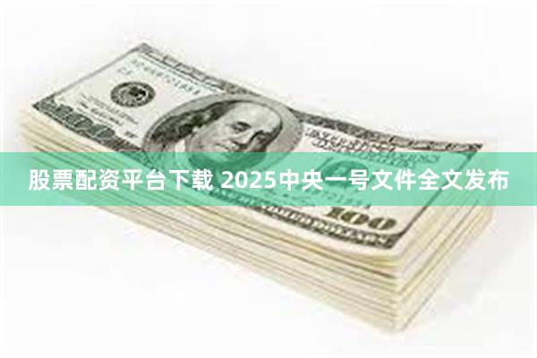 股票配资平台下载 2025中央一号文件全文发布