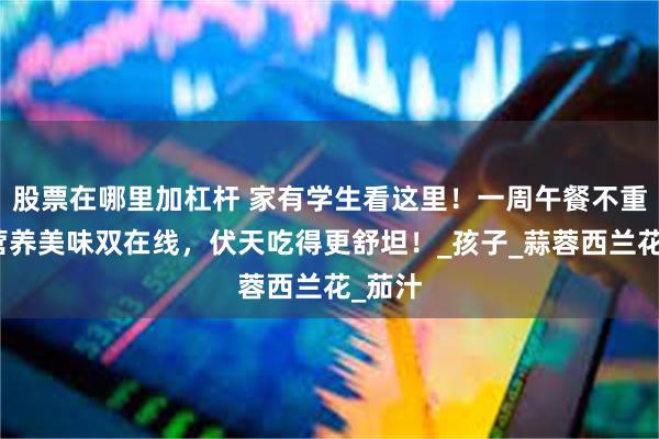 股票在哪里加杠杆 家有学生看这里！一周午餐不重样，营养美味双在线，伏天吃得更舒坦！_孩子_蒜蓉西兰花_茄汁