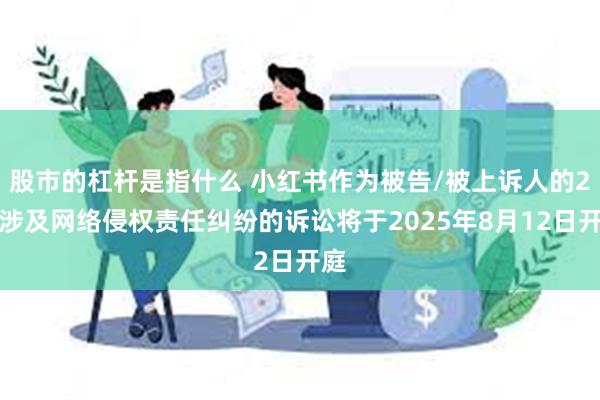 股市的杠杆是指什么 小红书作为被告/被上诉人的2起涉及网络侵权责任纠纷的诉讼将于2025年8月12日开庭