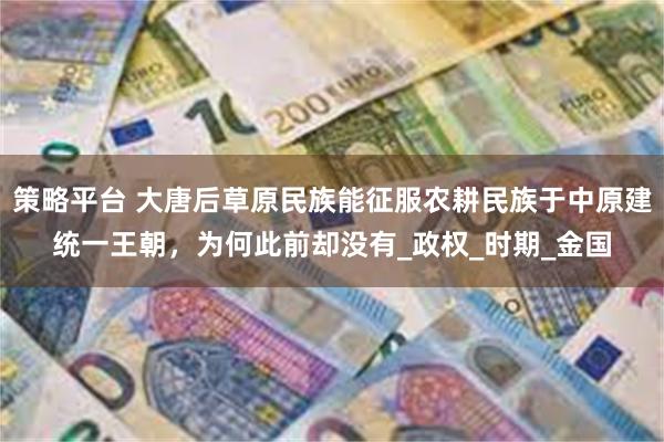 策略平台 大唐后草原民族能征服农耕民族于中原建统一王朝，为何此前却没有_政权_时期_金国
